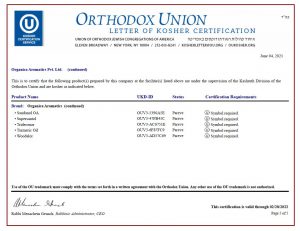 Organica- Kosher Certification